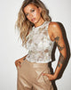 Image of Barika Top aus Mesh Sage Smoke