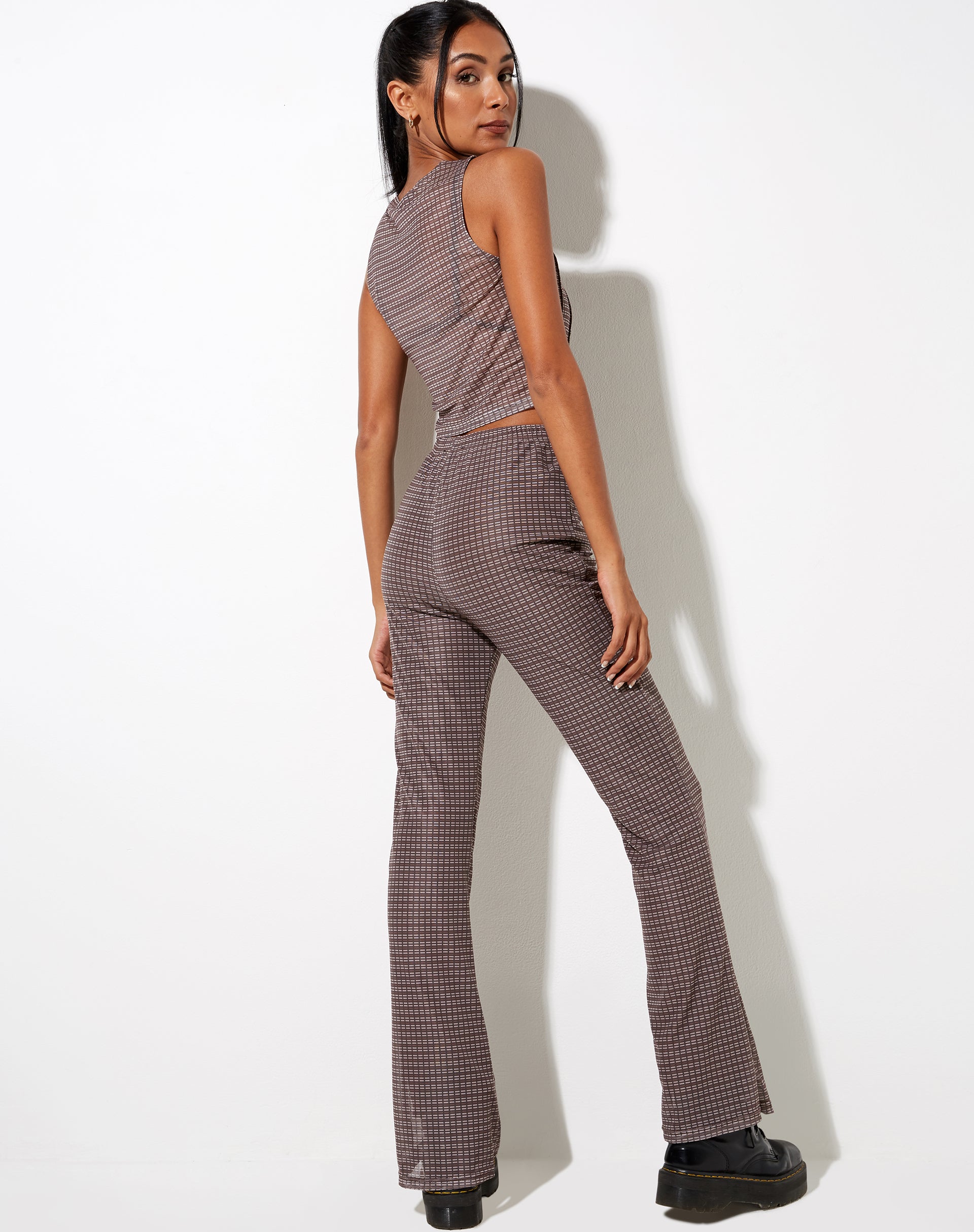 Bild von Barika Top in Mini Check Schokolade