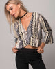 Image of Basel Crop Top aus Grunge-Spitze