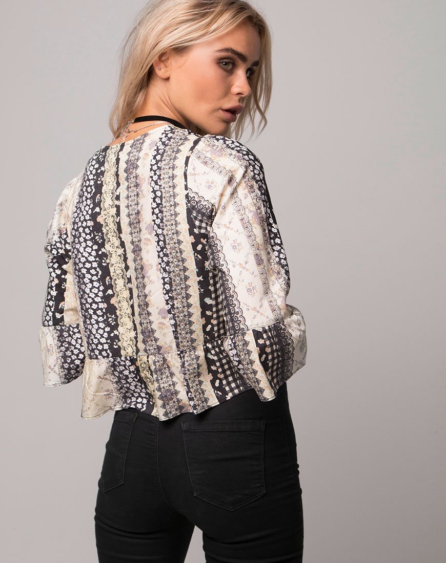 Basel Crop Top aus Grunge-Spitze