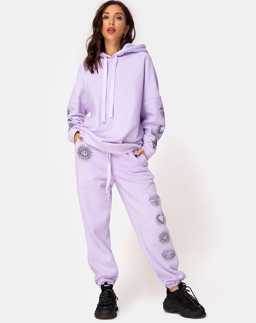 Bild von Oversize-Kapuzenpulli in Flieder All Of My Bones