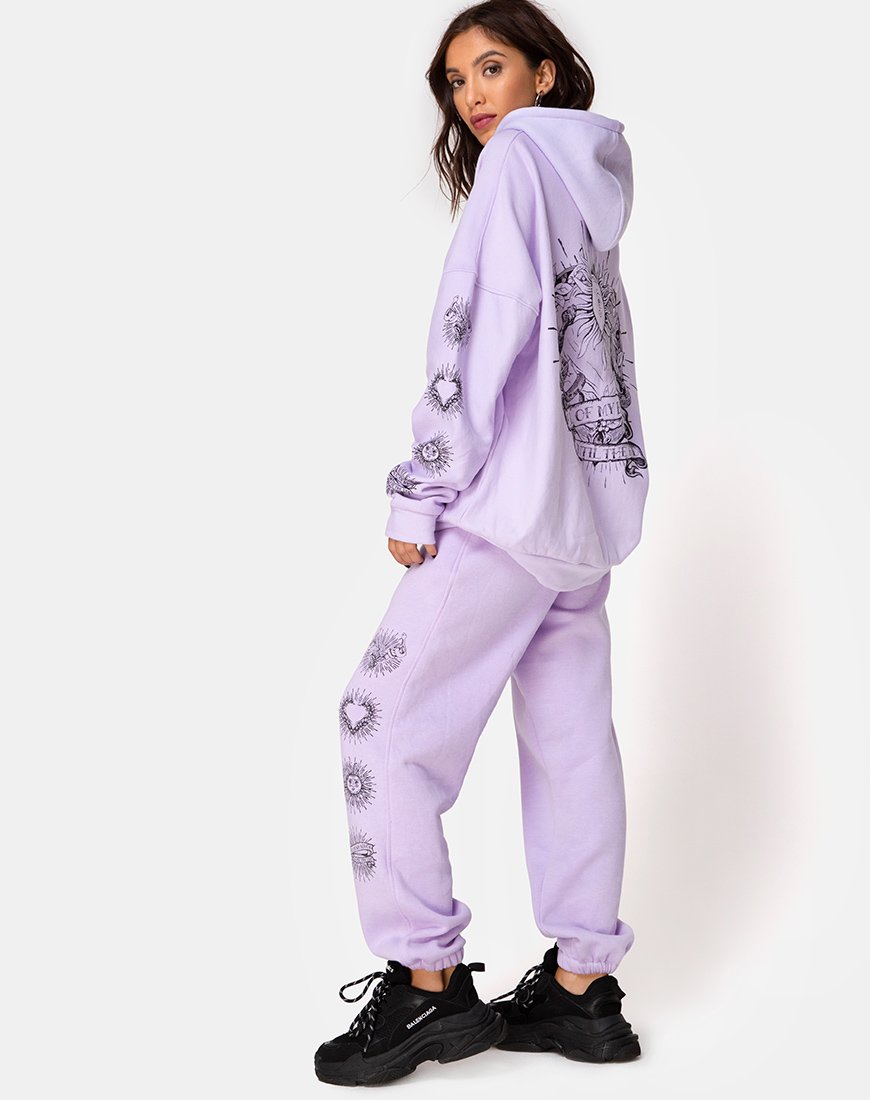 Oversize-Kapuzenpulli in Flieder 'All Of My Bones'
