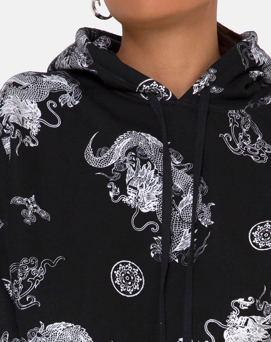Bild von Roky Cropped Hoody in Dragon Black