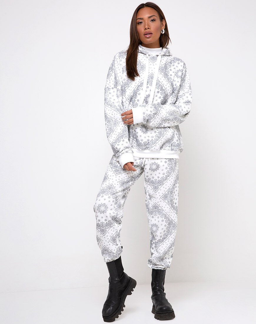 Image of Oversize-Kapuzenpulli in Bandana Ecru Platzierung