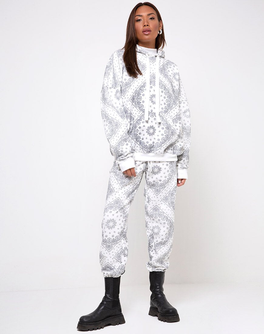 Image of Oversize-Kapuzenpulli in Bandana Ecru Platzierung
