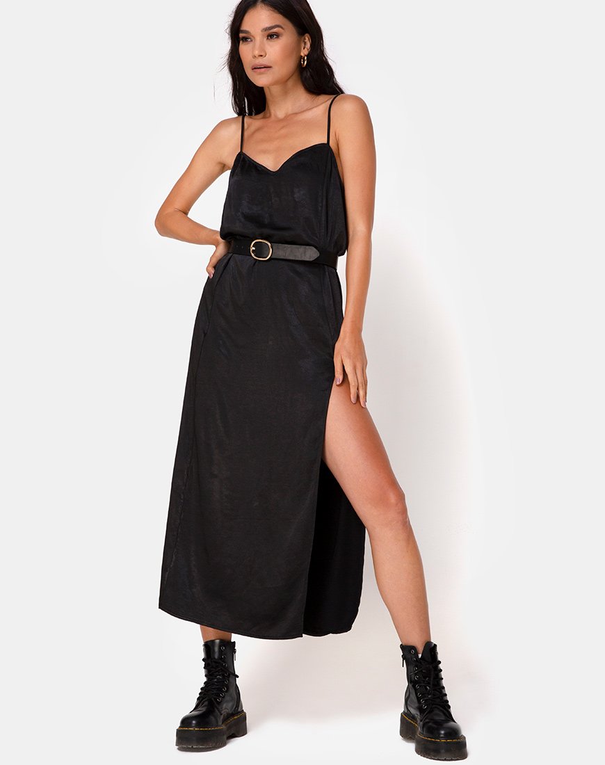 Image of Batis Maxikleid aus Satin Schwarz