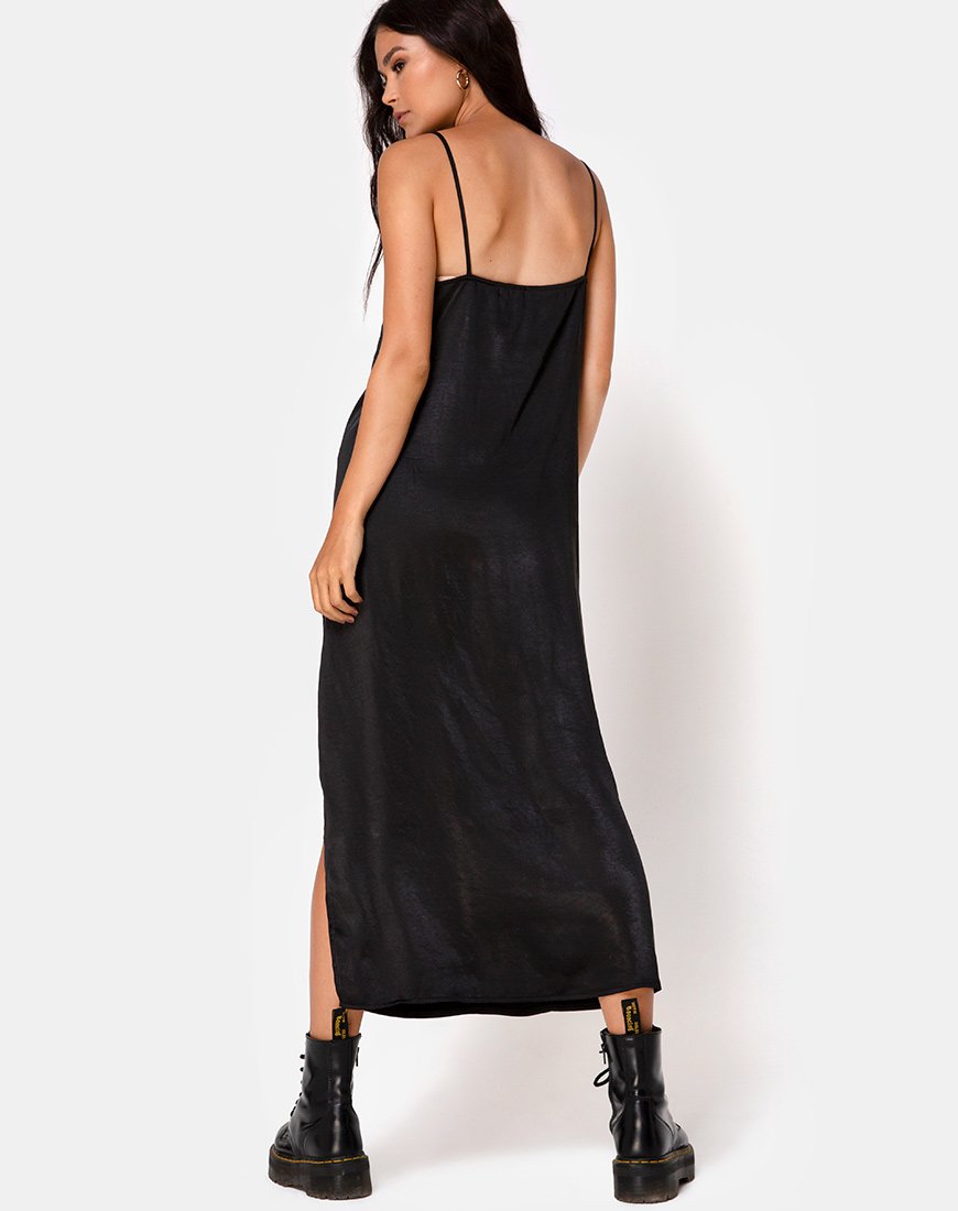 Batis Maxikleid aus Satin Schwarz