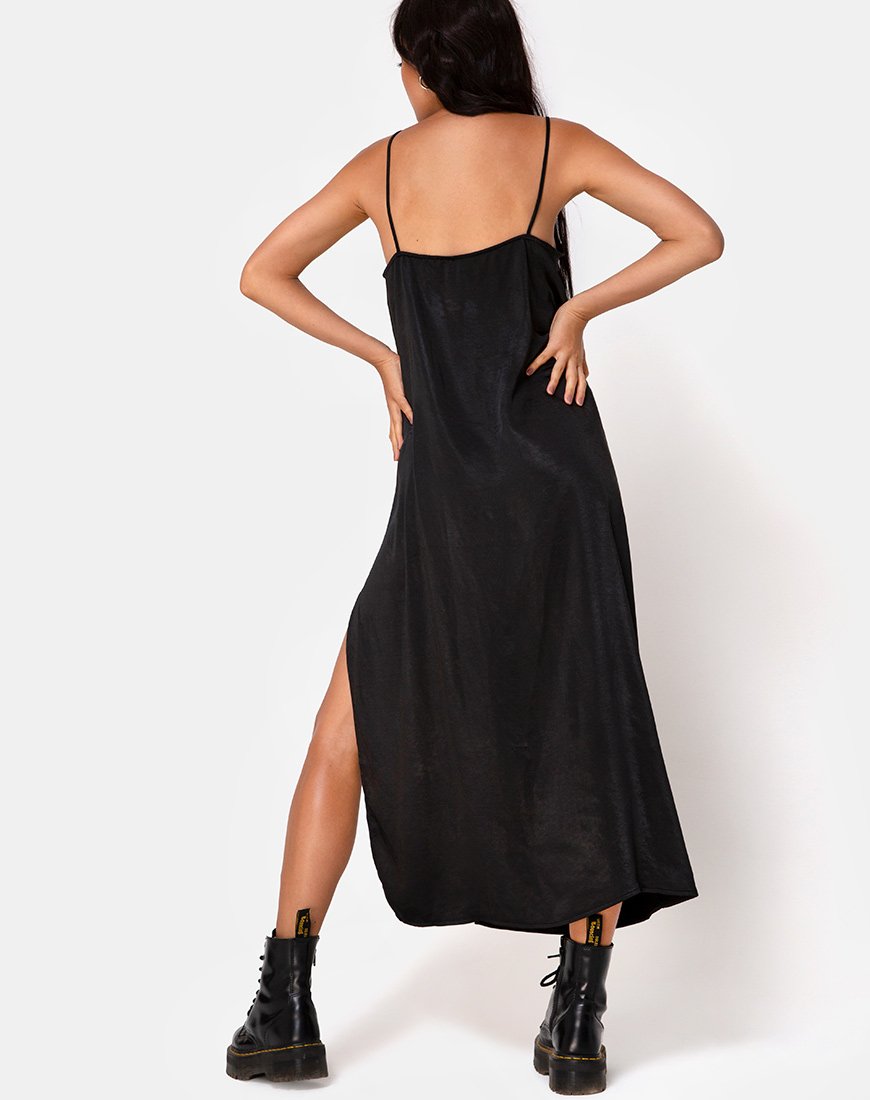 Image of Batis Maxikleid aus Satin Schwarz