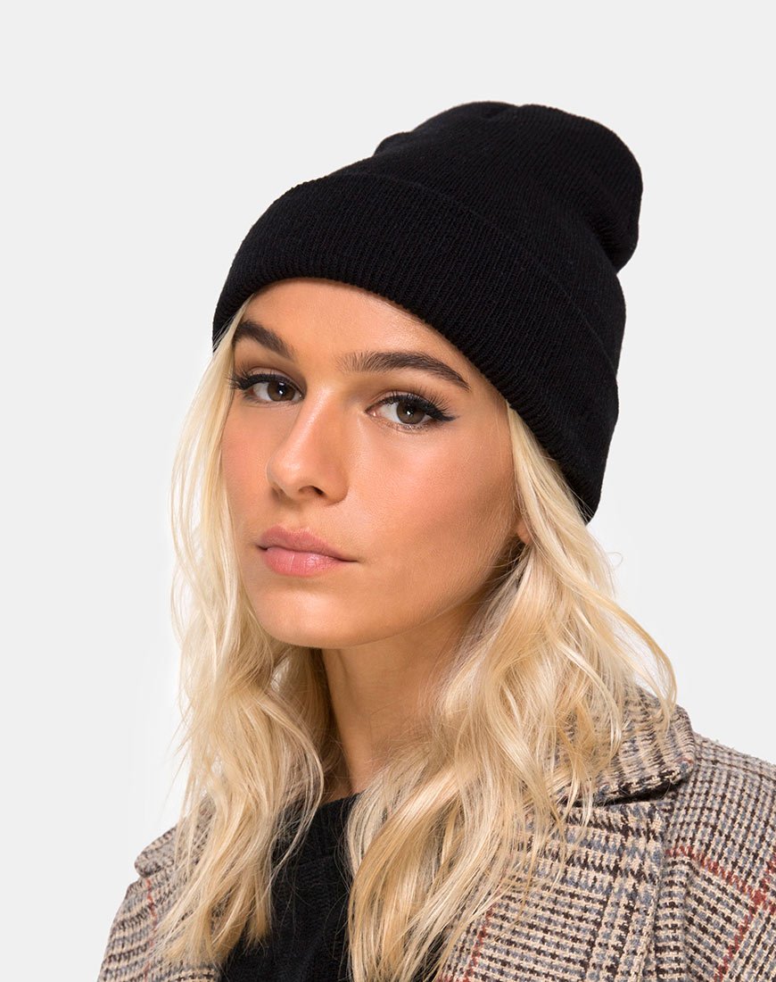 Beanie-Mütze in Schwarz