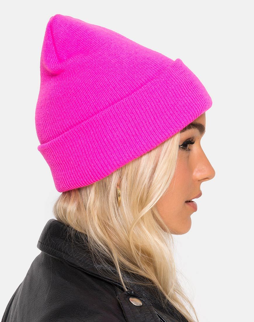Beanie-Mütze in Rosa