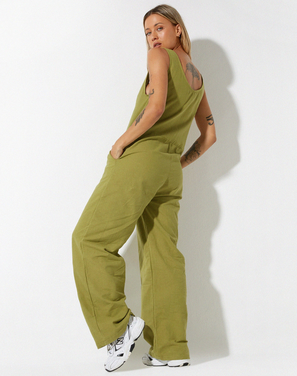 Beatrix Jumpsuit aus Leinen Rami Grün