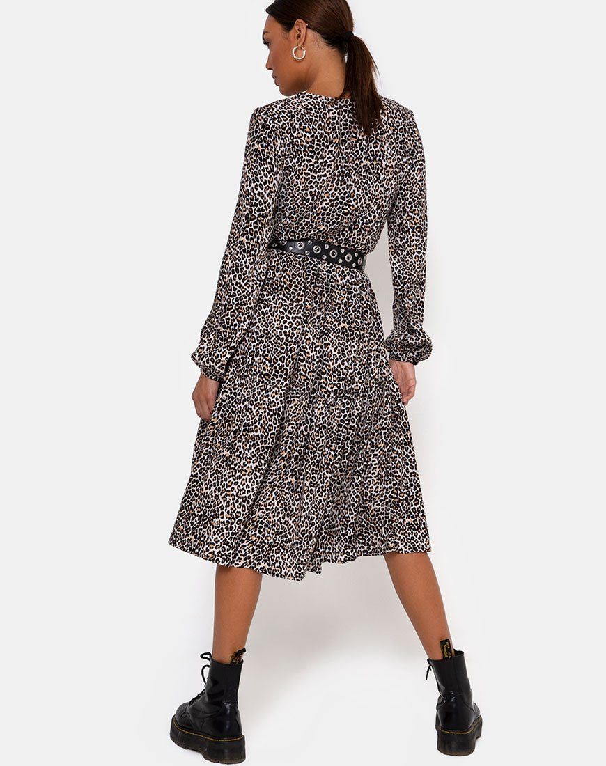 Image of Bello Midikleid in Rar Leopard Braun