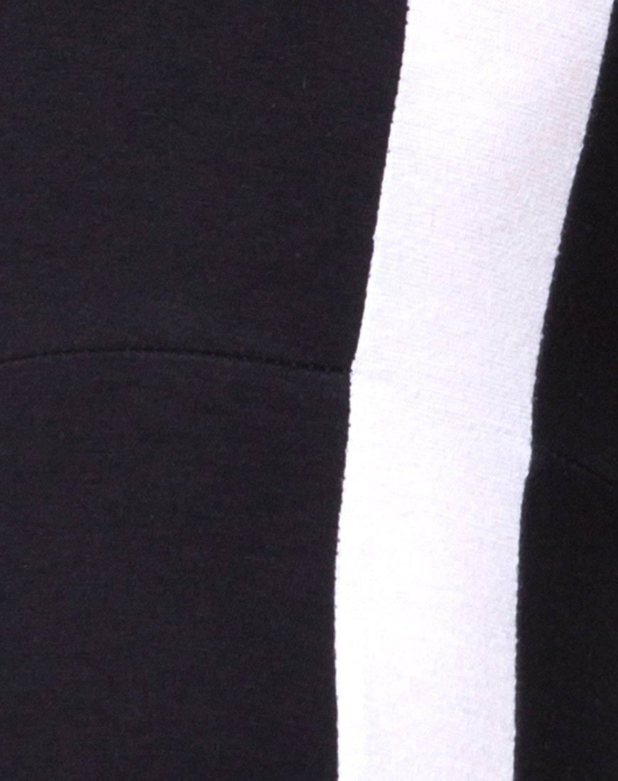 Bild von Beripe Plunge Unitard in Schwarz mit weißen Streifen