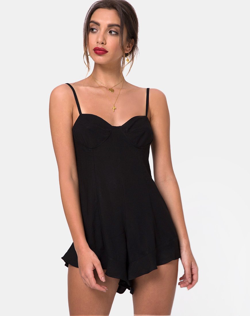 Berji Playsuit in Schwarz