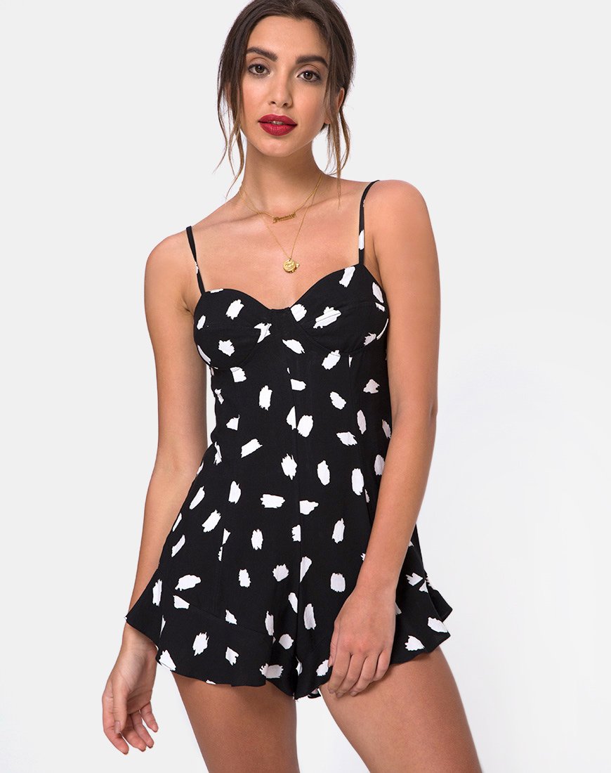 Berji Playsuit aus Diana Dot Schwarz