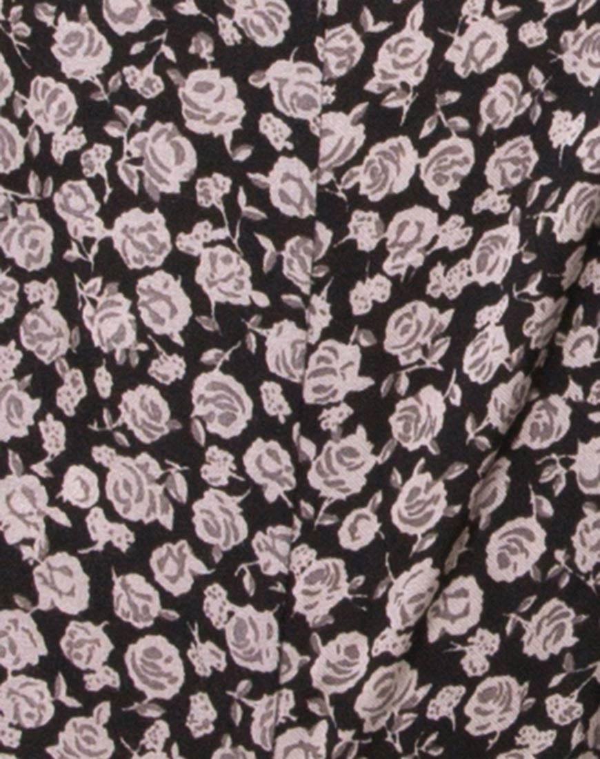 Image of Berlo Langarm-Strampelanzug in Ditsy Rose Schwarz