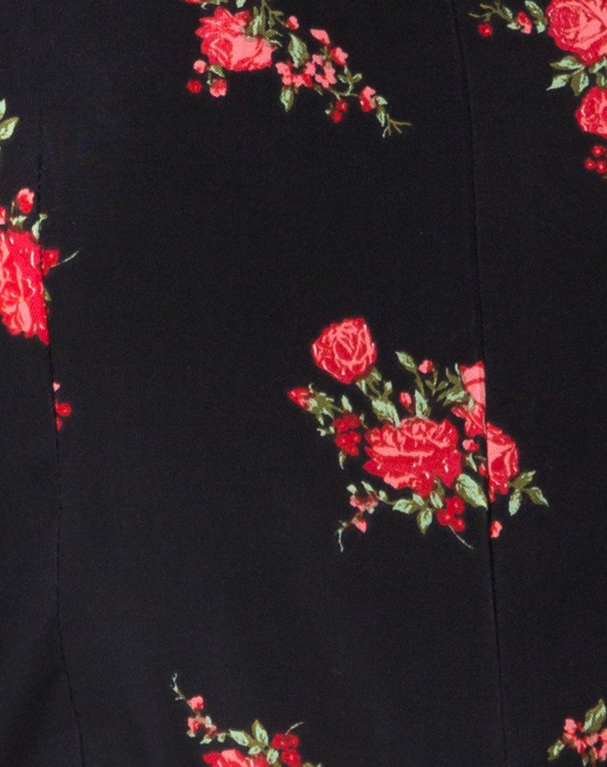 Image of Berlo Langarm-Strampelanzug in Soi Rose Schwarz und Rot
