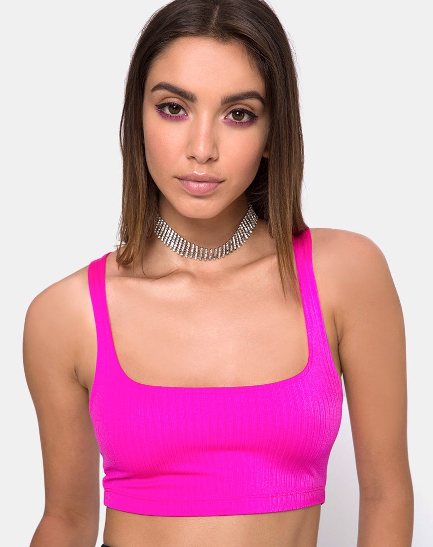 Beeren-Top aus Nylon-Elasthan Magenta
