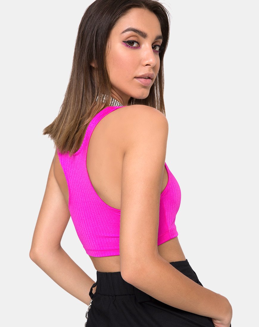 Beeren-Top aus Nylon-Elasthan Magenta