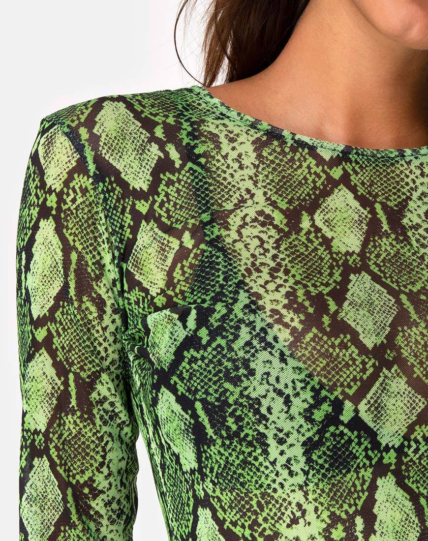 Image of Betina Mieder in Slime Lime Snake Mesh