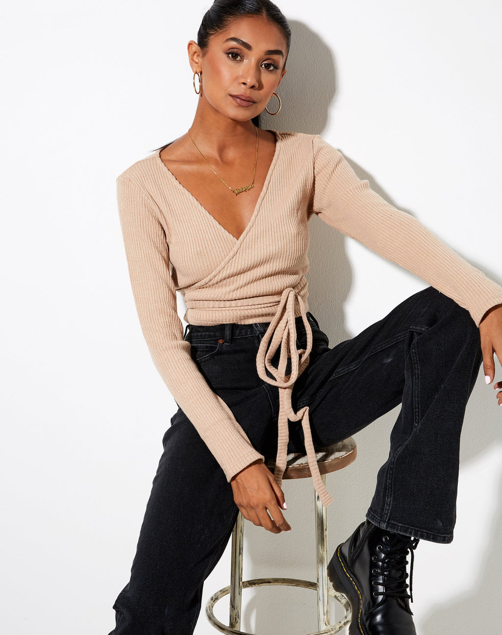 Bianca Wickeloberteil in Rib Tan
