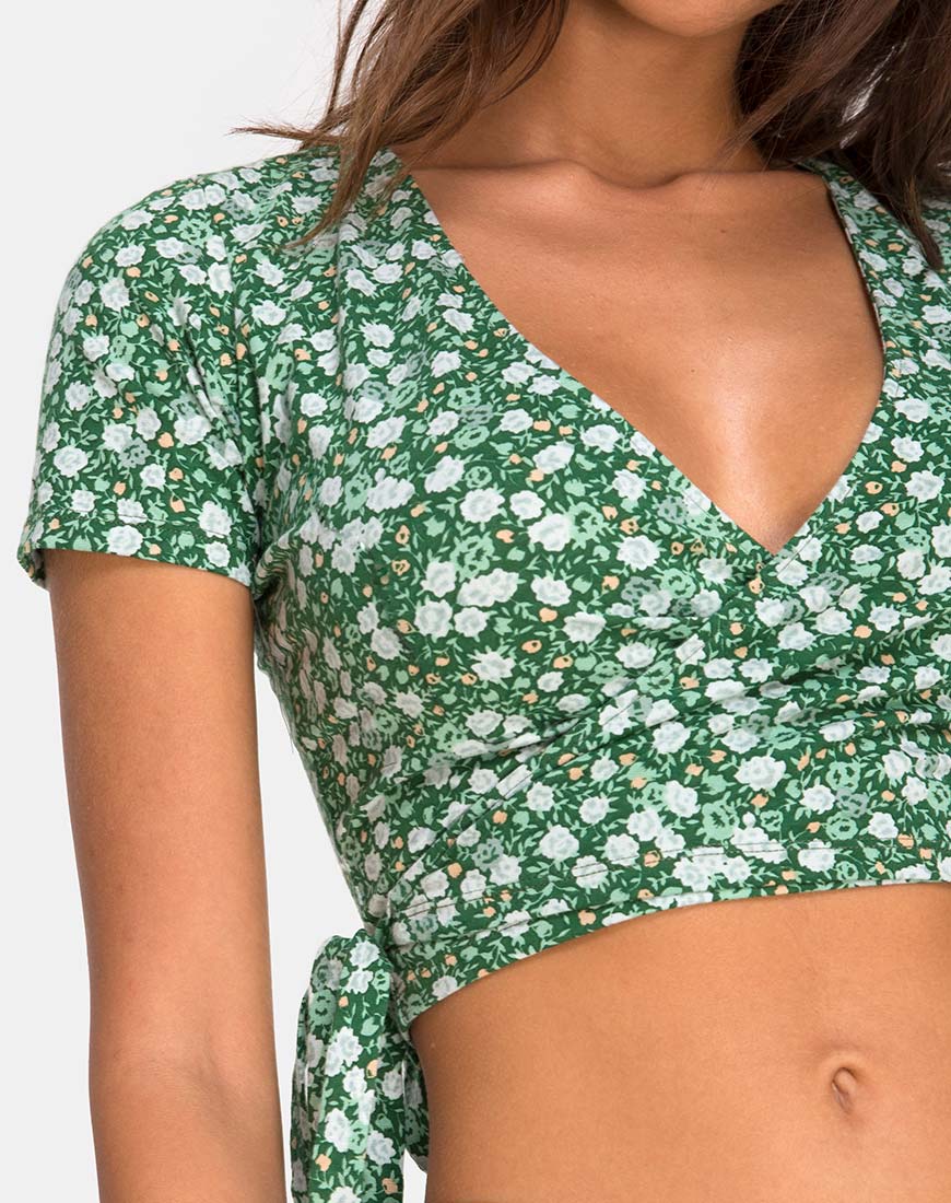 Bild von Bilen Top in Floral Field Green