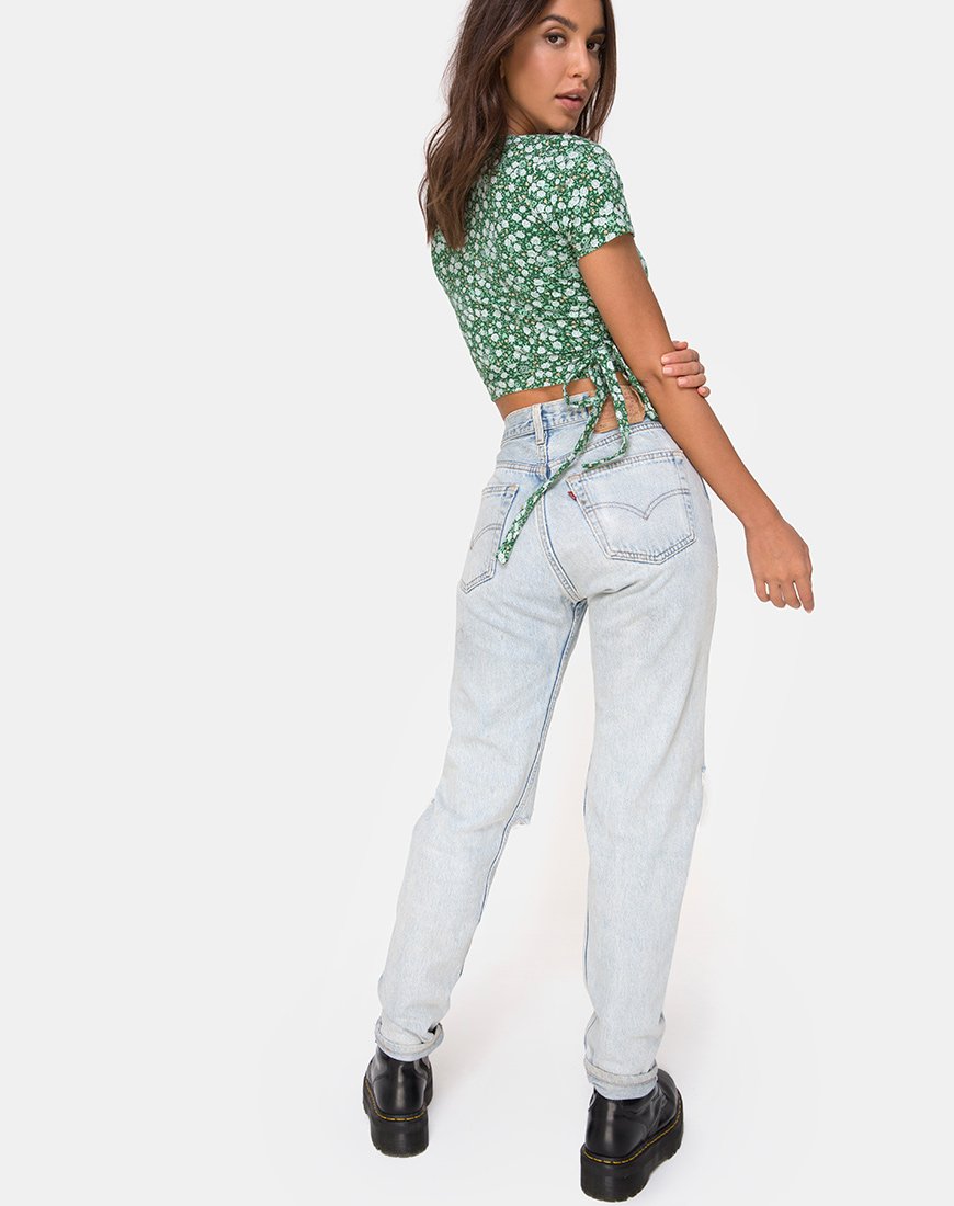 Bild von Bilen Top in Floral Field Green