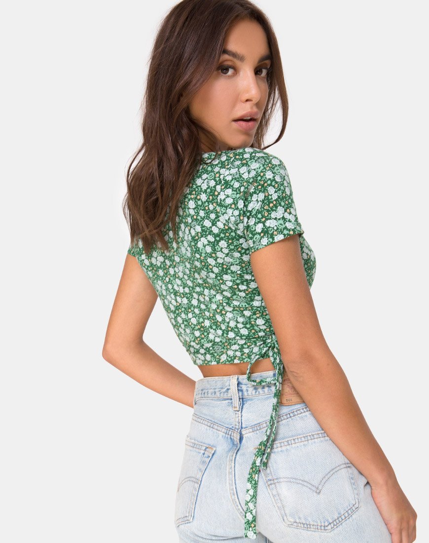 Bild von Bilen Top in Floral Field Green