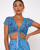 Bild von Blaza Crop Top aus Mesh Butterfly Azure