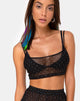 Image of Blink Crop Top aus Kristallnetz Schwarz