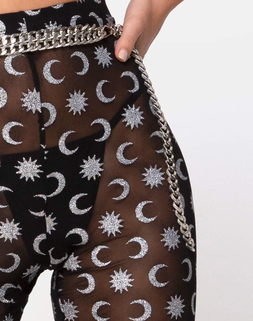 Image of Herlom Flare Trouser in Over the Moon Schwarz mit Glitter