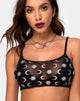 Image of Blink Crop Top in Over The Moon Schwarz mit Glitter