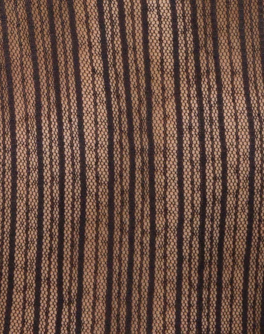 Image of Blondie Mieder aus gestreiftem Mesh Schwarz