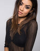 Image of Blondie Mieder aus gestreiftem Mesh Schwarz