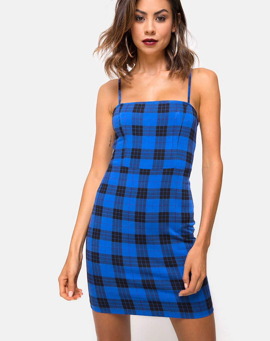 Boco Minikleid in Tartan Blau