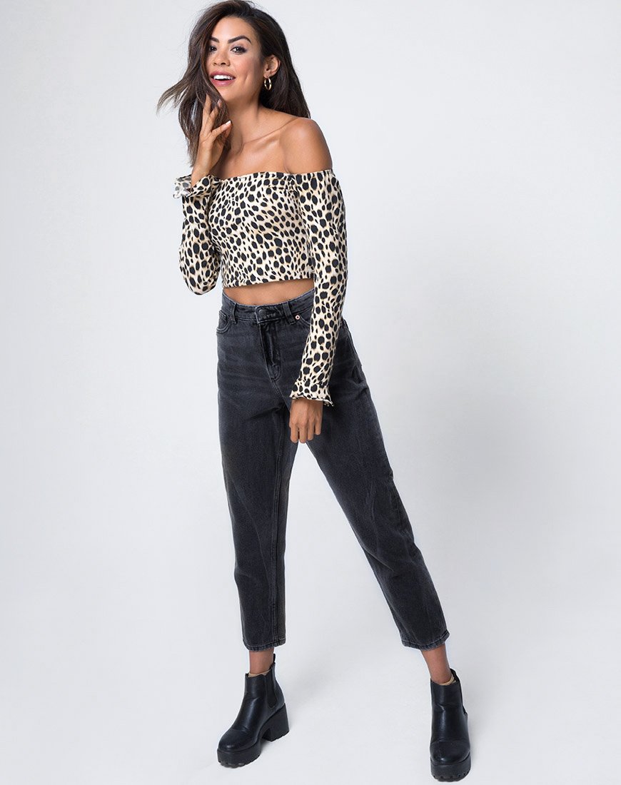 Bild von Gaga Off The Shoulder Top in Cheetah