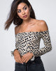 Bild von Gaga Off The Shoulder Top in Cheetah