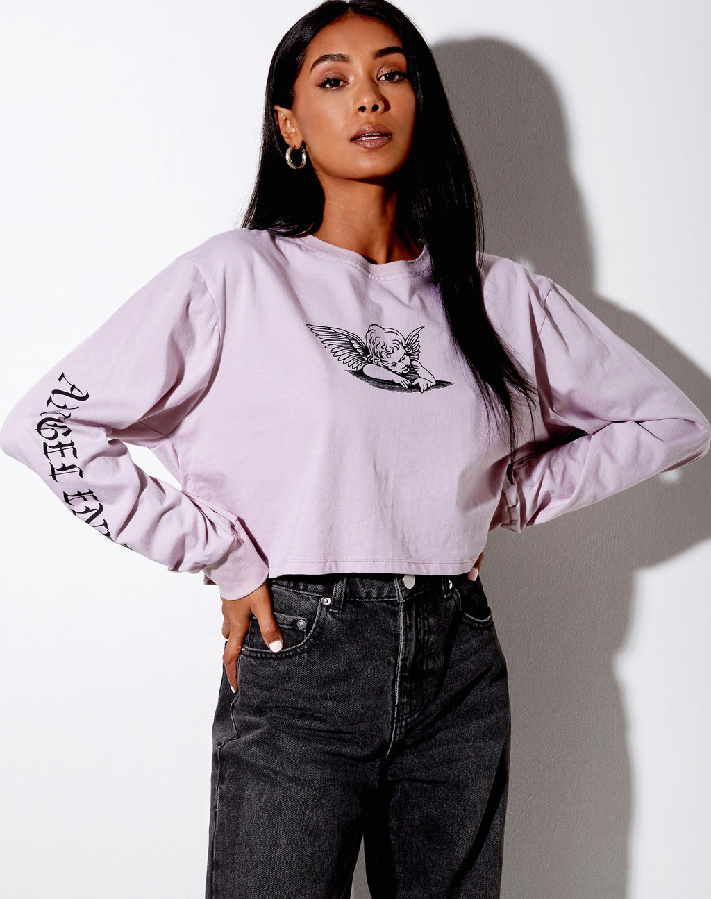 Boli Crop Tee in Violett Angelo 'Angel Energy'