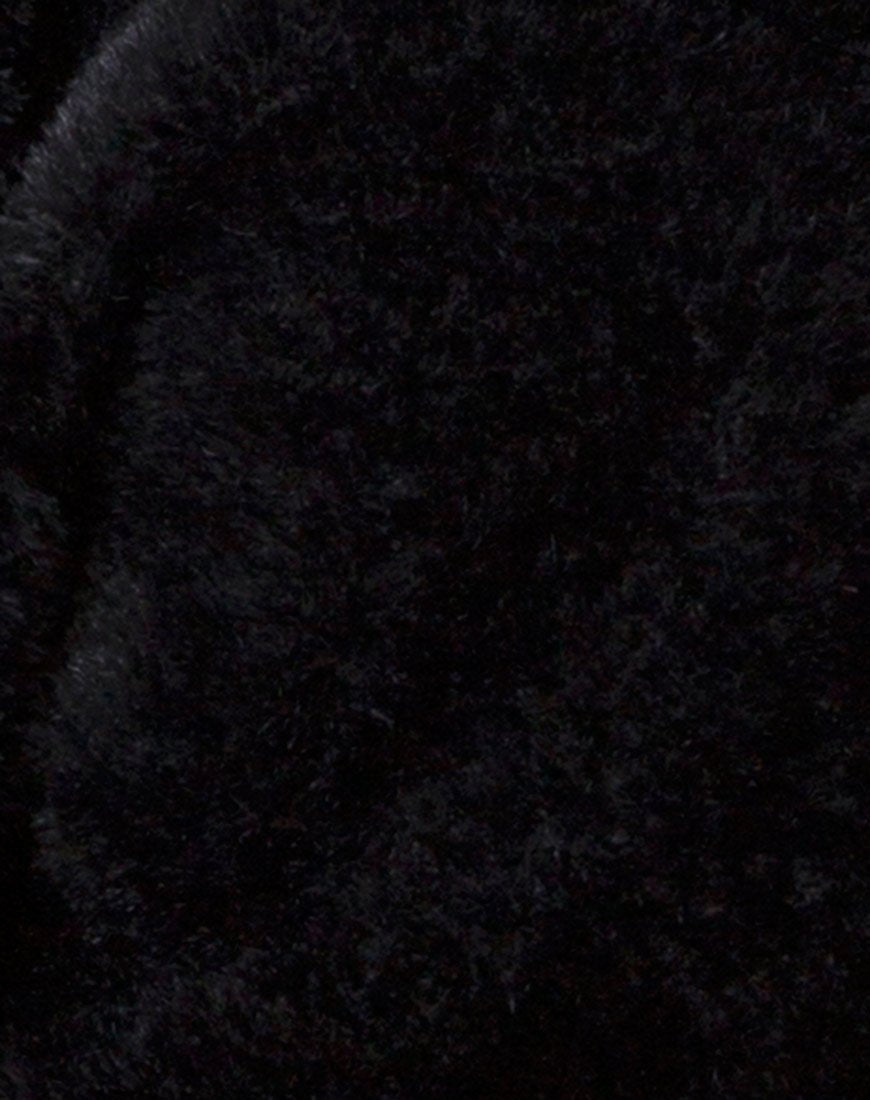 Image of Bomb Hoody aus Fell mit Reißverschluss Schwarz