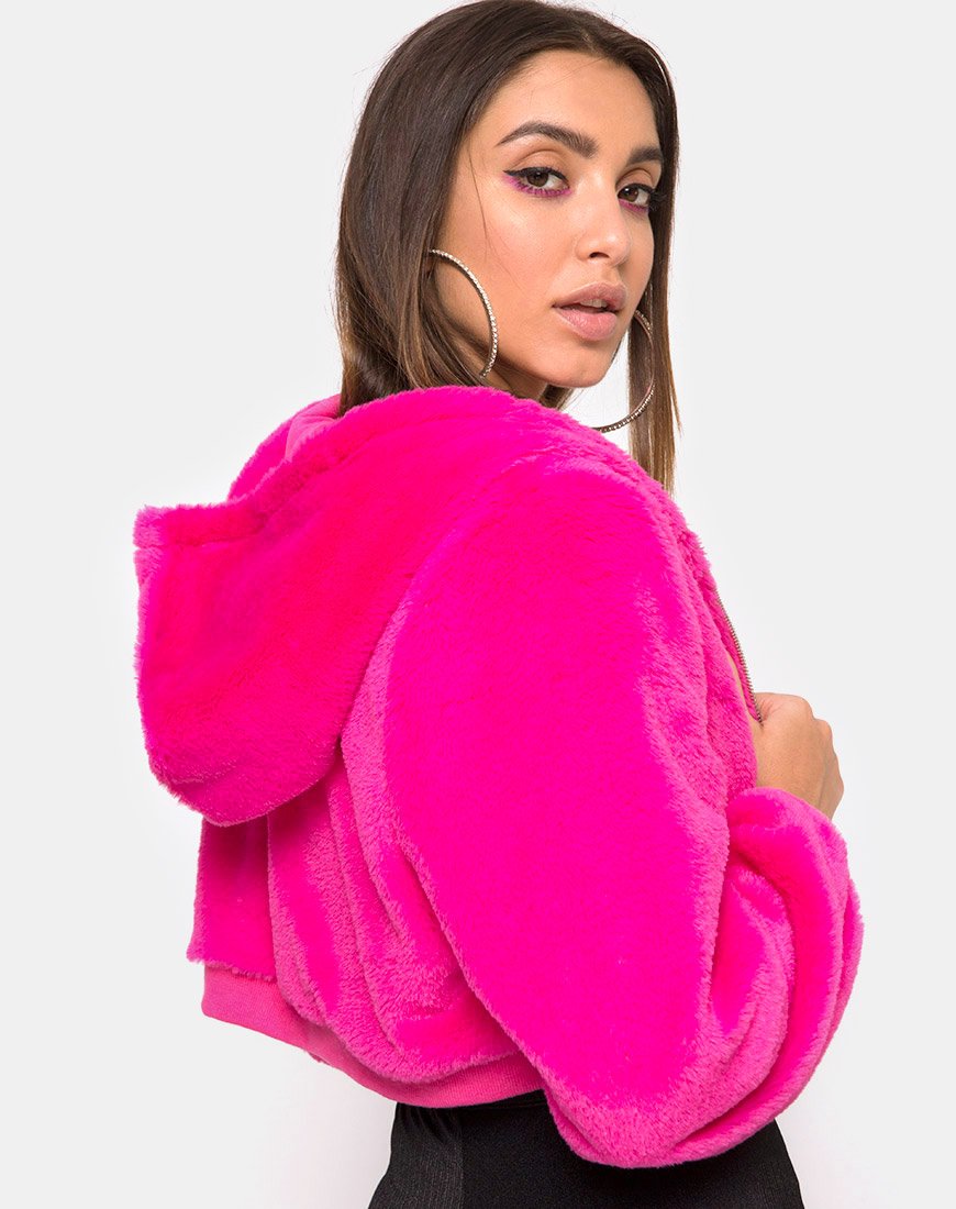 Bomb Hoody aus Fell Zip Magenta