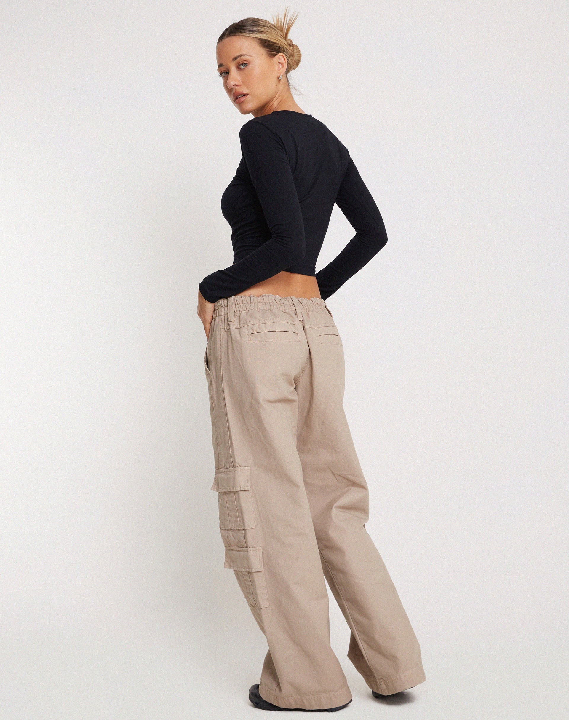 Image of Bon Langärmeliges Top in Schwarz