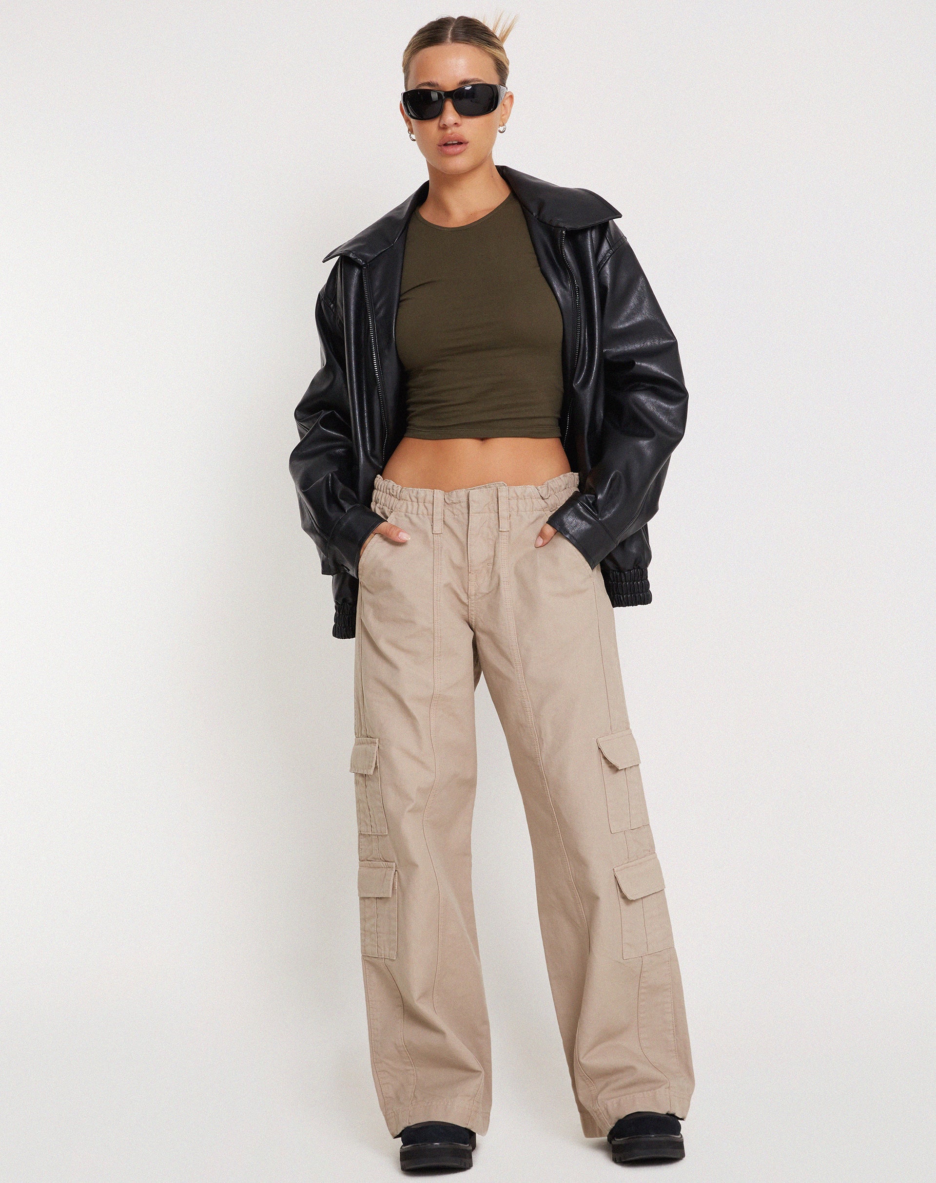 Image of Bon Langärmeliges Top in Olive