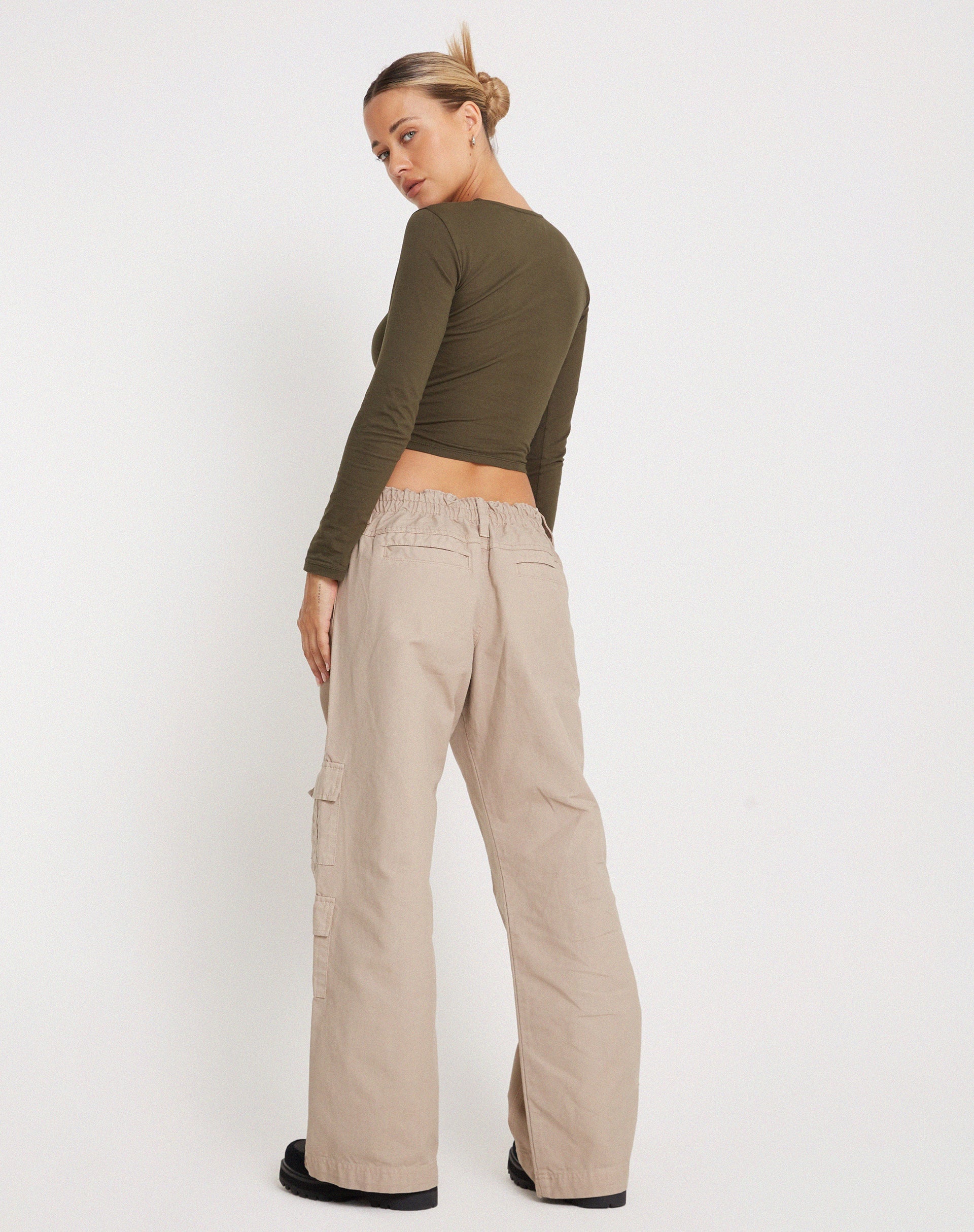 Image of Bon Langärmeliges Top in Olive