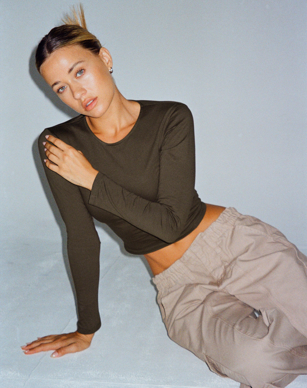 Bon Langärmeliges Top in Olive