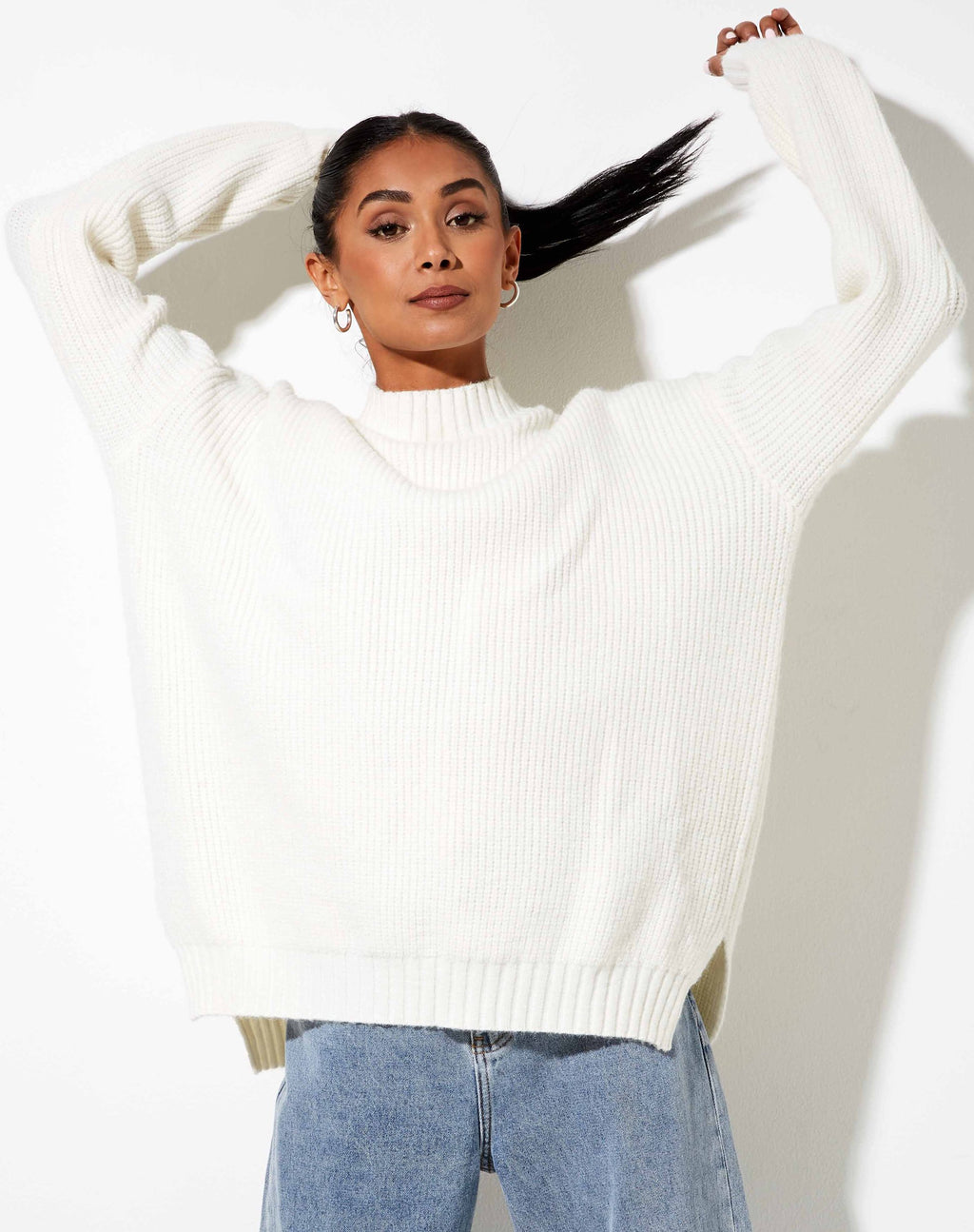 Bondy Pullover aus elfenbeinfarbenem Strick
