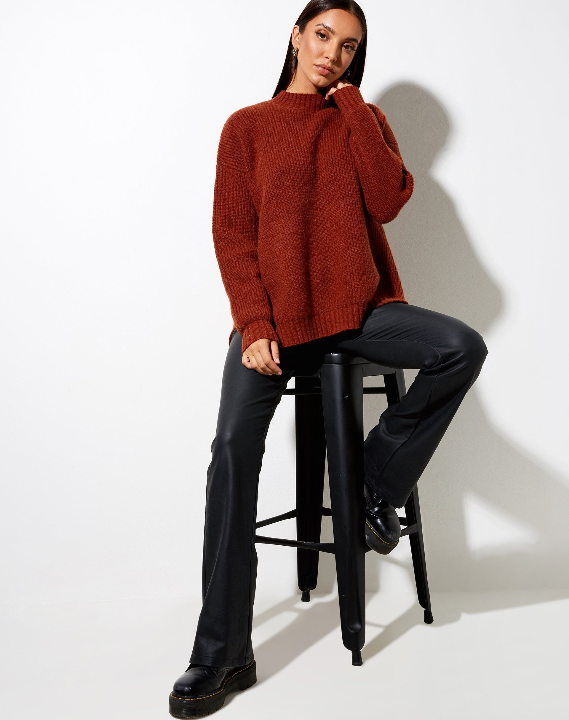 Image of Bondy Pullover in Knit Brick