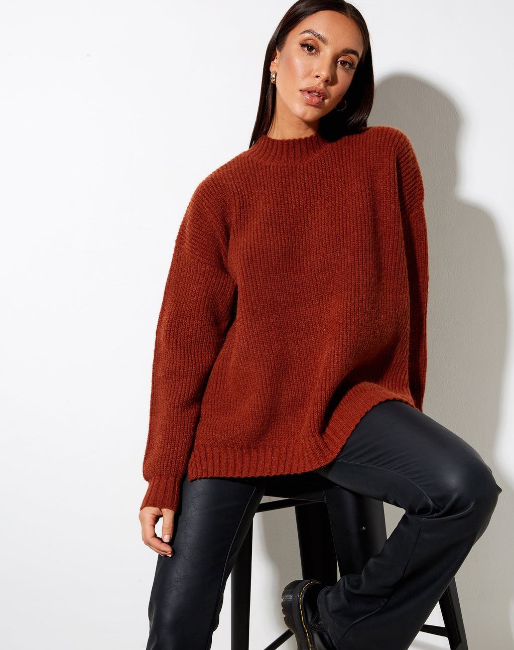 Bondy Pullover in Knit Brick