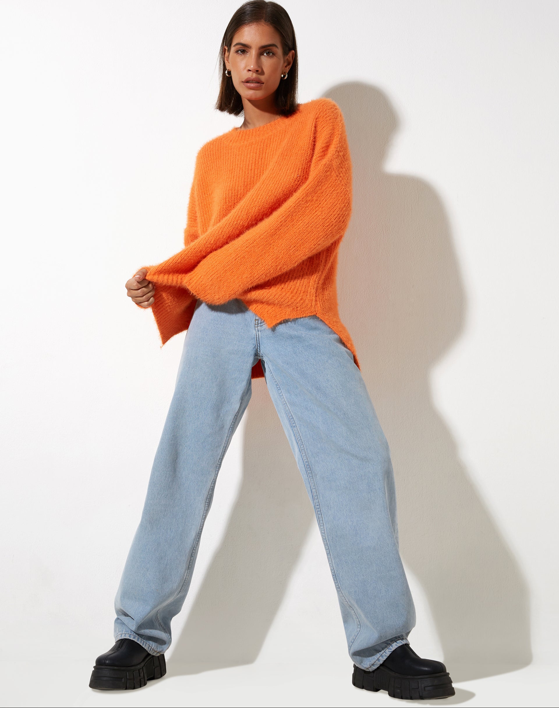 Abbildung des Bondy Pullovers in Knit Persimmon Orange