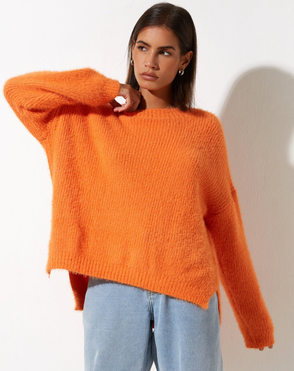 Bondy Pullover aus Strick in Persimone Orange