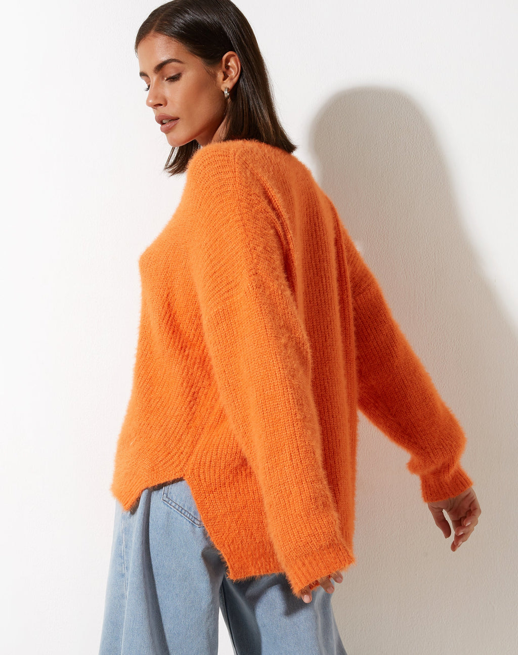 Bondy Pullover aus Strick in Persimone Orange